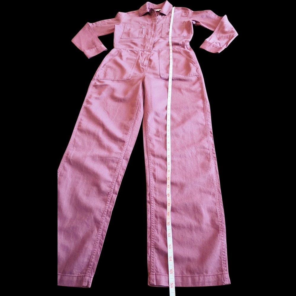 Outerknown‎ NWT Station Jumpsuit XS Dusty Pink Rose Organic Cotton Linen - Picture 10 of 13